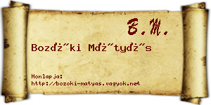 Bozóki Mátyás névjegykártya