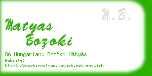 matyas bozoki business card